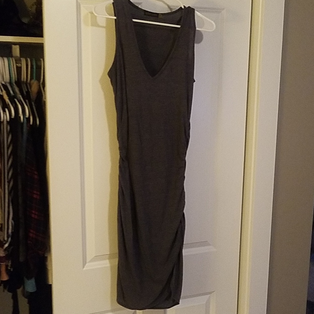 Stone washed blue grey dress